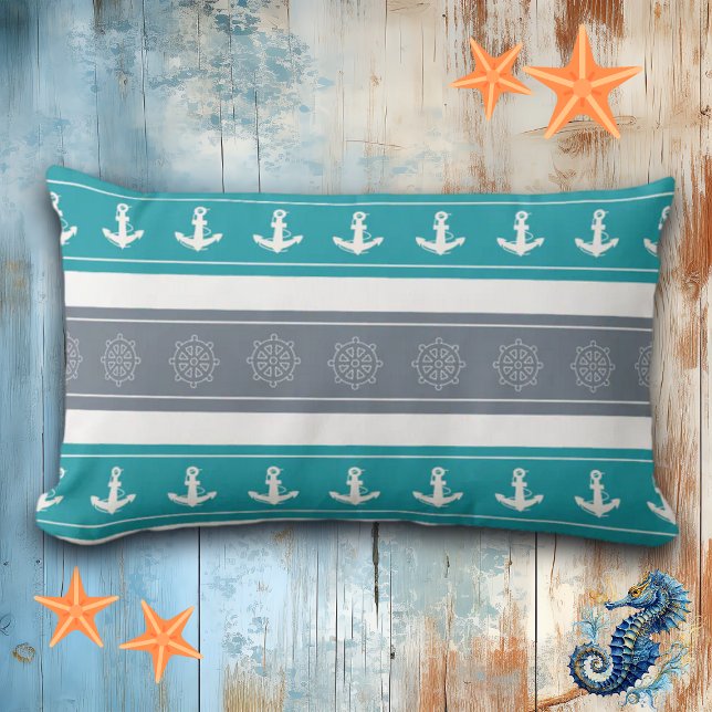 Coussin Rectangle Éléments nautiques du bateau Motif (Créateur téléchargé)