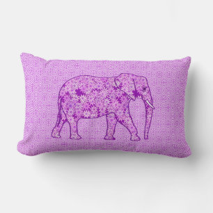 Coussin Rectangle Éléphant fleur - pourpre améthyste