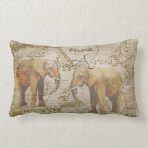 Coussin Rectangle Éléphants africains