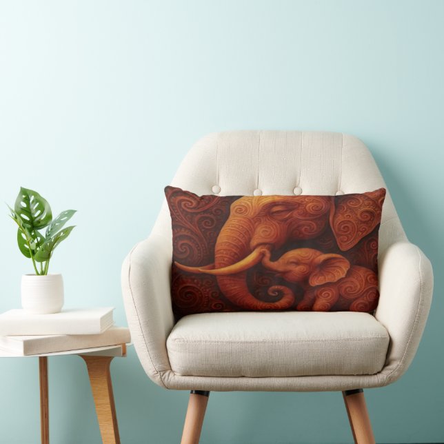 Coussin Rectangle Éléphants Douces (Chaise)