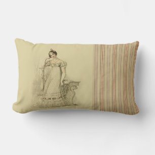 Coussin Rectangle Elinor, d'inspiration Jane Austen, style Regency, 