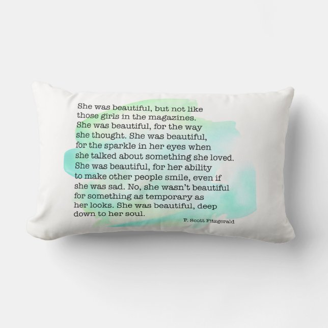 Coussin Rectangle Elle Était Une Belle Citation Inspirationnelle (Recto)