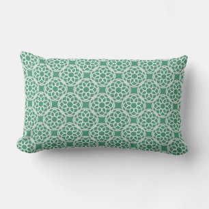 Coussin Rectangle Emerald Green Blanc géométrique Motif sans couture