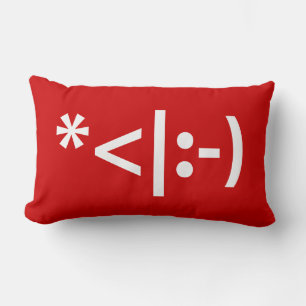Coussin Rectangle Émoticon d'elfe de Noël Xmas Art ASCII Texte