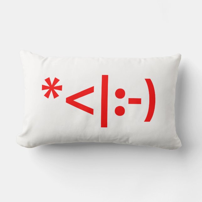 Coussin Rectangle Émoticône d'elfe de Noël ASCII Art de Noël (Recto)