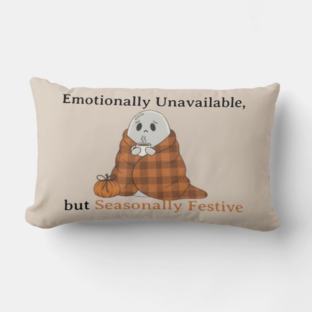 Coussin Rectangle Émotionnellement indisponible mais festif saisonni (Recto)