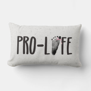 Coussin Rectangle Empreinte bébé Pro-Life avec la mâchoire