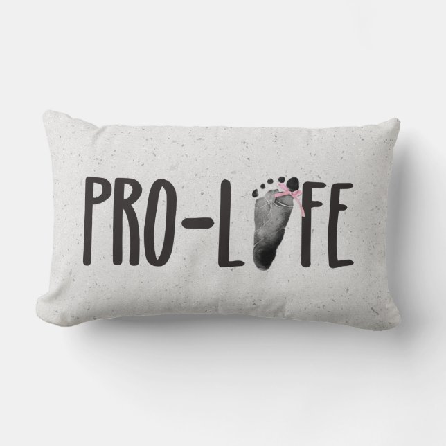 Coussin Rectangle Empreinte bébé Pro-Life avec la mâchoire (Recto)