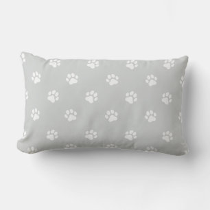 Coussin Rectangle Empreinte de patte d'animal Gris partout