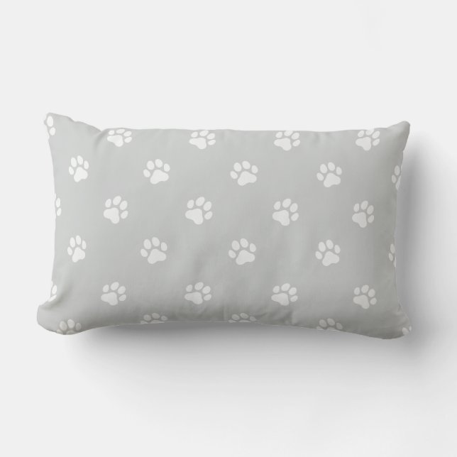 Coussin Rectangle Empreinte de patte d'animal Gris partout (Recto)