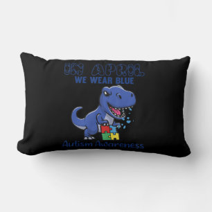 Coussin Rectangle En Avril Nous Portons Bleu Sensibilisation sur l'a