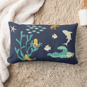 Coussin Rectangle En Écoutant L'Océan, Jour des terres,