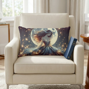 Coussin Rectangle Enchanteresse Papillon au Clair de Lune Fantastiqu