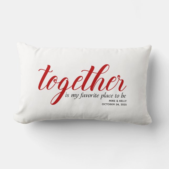 Coussin Rectangle Endroit préféré pour être Personnalisé (Recto)