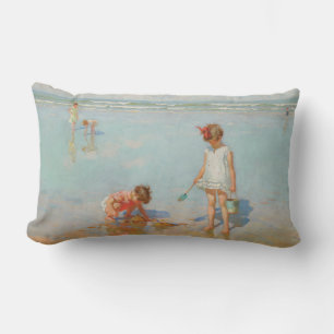Coussin Rectangle Enfants en bord de mer (Summer Beach Scene)