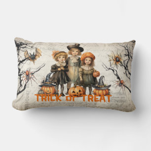 Coussin Rectangle Enfants vintages avec costume traditionnel Hallowe