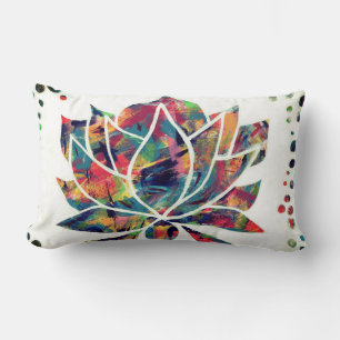 Coussin Rectangle Enigmatic Oriental Lotus Flower Original Abstrait