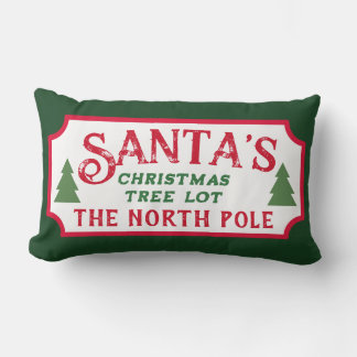 Coussin Rectangle Enseigne de lot de sapins de Noël du Père Noël