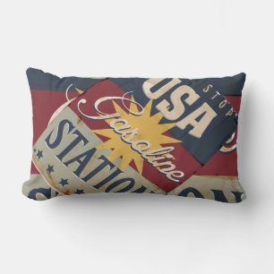 Coussin Rectangle Enseigne essence vintage
