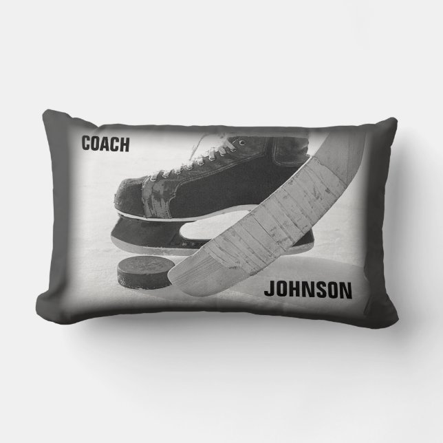 Coussin Rectangle Entraîneur de hockey sur glace Merci (Recto)