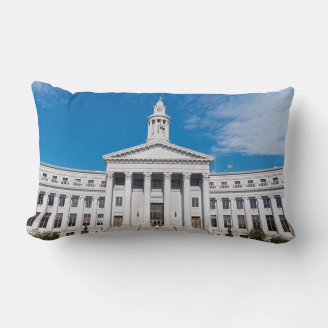 Coussin Rectangle Entrée du bâtiment de la ville et du comté de Denv (Recto)