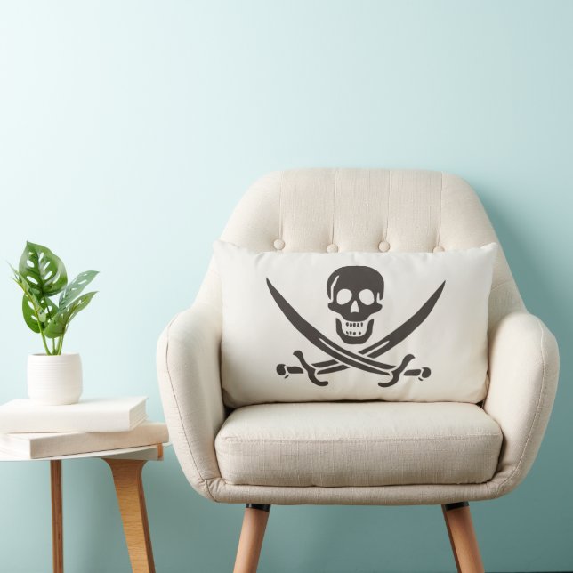 Coussin Rectangle Épées de crâne en obsidienne Drapeau de pirate de  (Chaise)