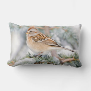 Coussin Rectangle Épervier américain en hiver