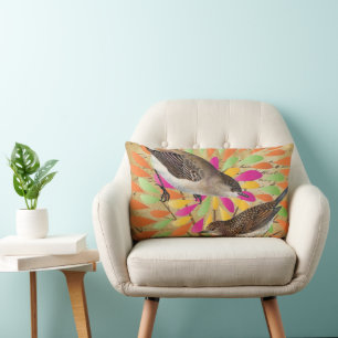 Coussin Rectangle Ephemera Bright Modern Flower Tree Vintages Oiseau