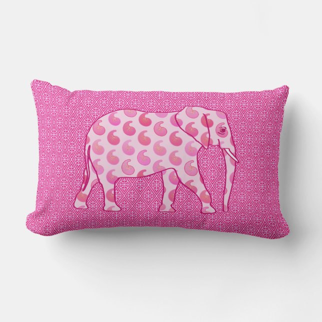 Coussin Rectangle Ephène de mer - rose glacé et fuchsia (Recto)