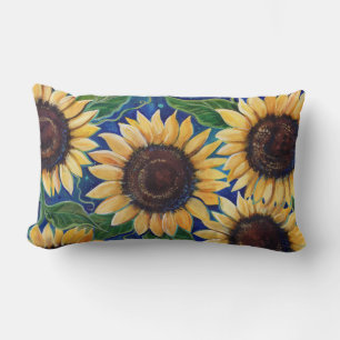 Coussin Rectangle Epilateur de tournesol en soirée par Renee Lavoie