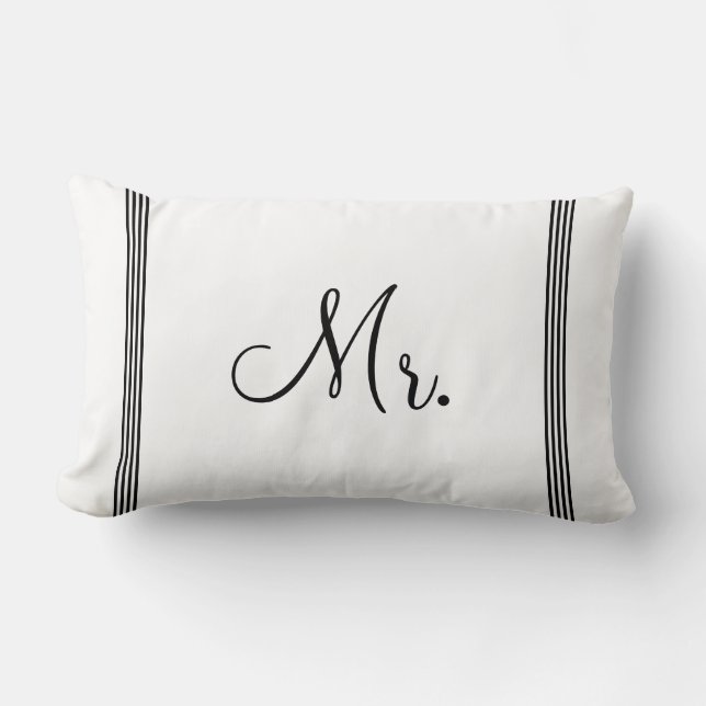 Coussin Rectangle Épousant M. blanc et noir de | (Recto)