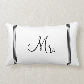 Coussin Rectangle Épousant M. blanc et noir de |