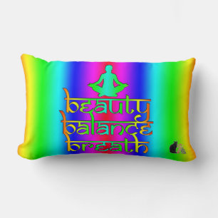Coussin Rectangle Équilibre de Beauté Respiration Intentions Arc-en-