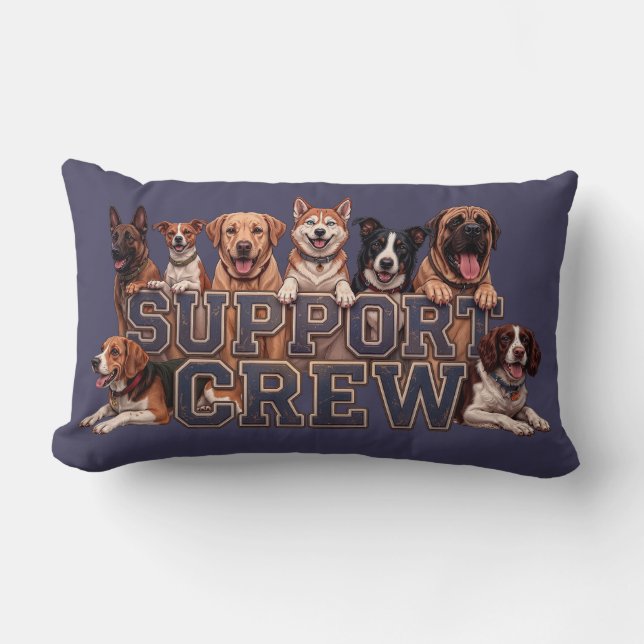Coussin Rectangle Équipe de soutien canine multi-race propriétaire a (Recto)
