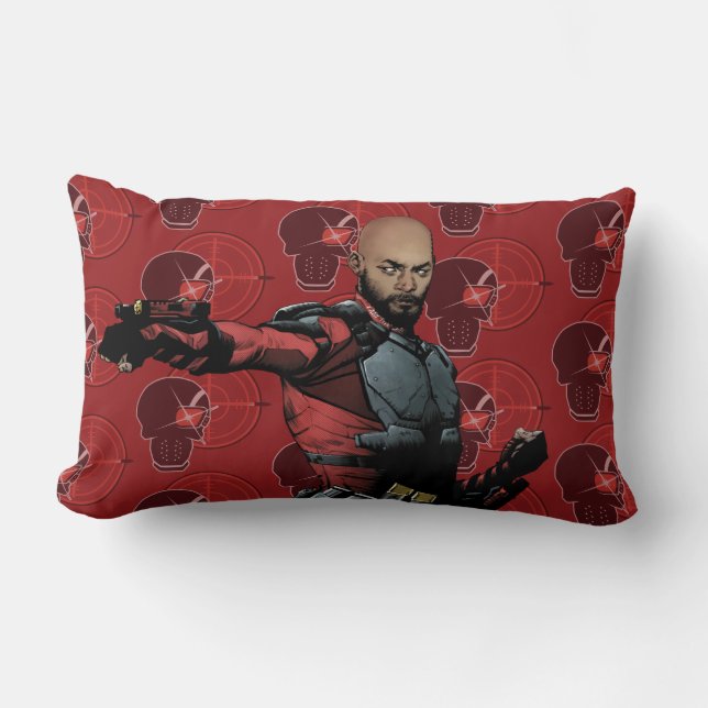 Coussin Rectangle Équipe de suicide | Deadshot Comic Book Art (Recto)