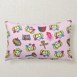 Coussin Rectangle Équipe de suicide   Harley Quinn Emoji Motif