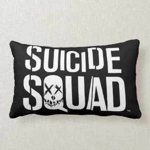 Coussin Rectangle Équipe de suicide   Logo blanc