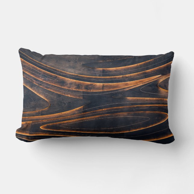 Coussin Rectangle Escaliers en spirale noir et marron (Recto)