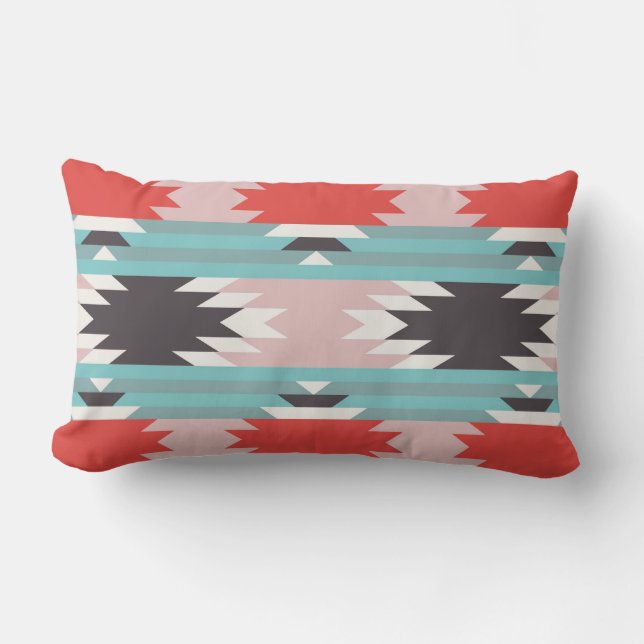 Coussin Rectangle Estampes amérindiennes autochtones Motifs tribaux  (Recto)