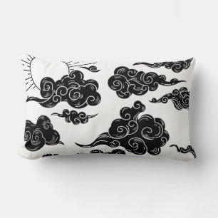 Coussin Rectangle esthétique de motif de nuage japonais