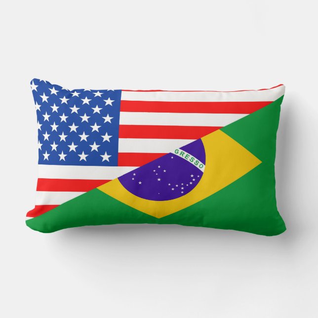 Coussin Rectangle etats-unis amérique brésil demi drapeau états-unis (Recto)