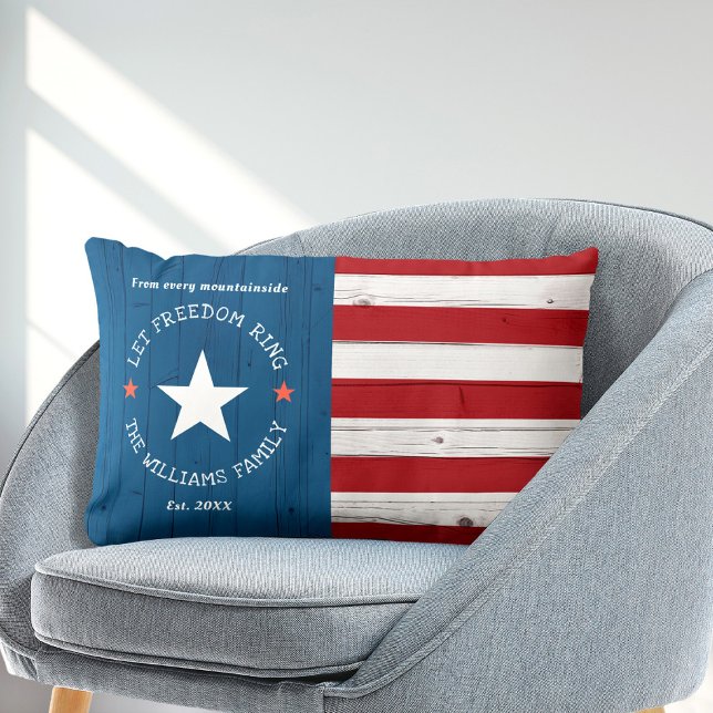 Coussin Rectangle États-Unis Patriotique américain Pays Drapeau Rust (Créateur téléchargé)