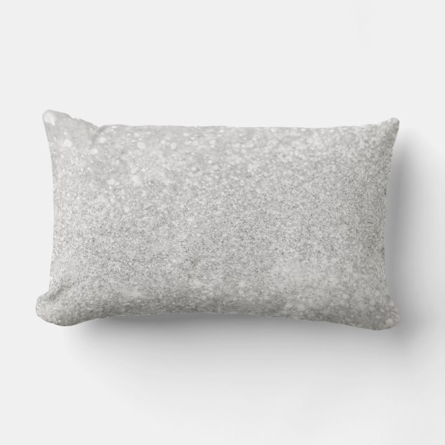 Coussin Rectangle Étincelle argentée de parties scintillantes (Recto)