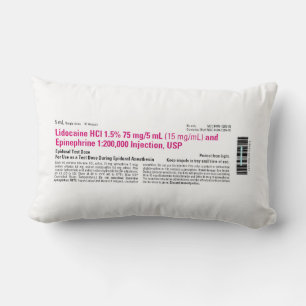 Coussin Rectangle Étiquette de lidocaïne médicale drôle