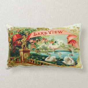 Coussin Rectangle Étiquette vintage de boîte à cigares