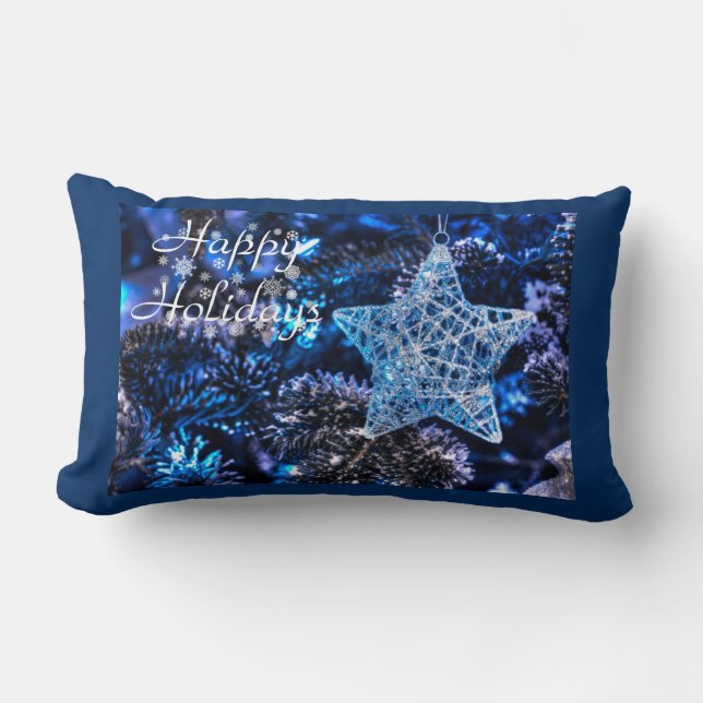 Coussin Rectangle Étoile de Noël en argent de l'ornement de Bethléem (Recto)
