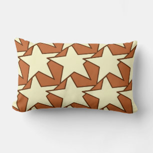 Coussin Rectangle Étoile géométrique moderne - crème et beige chamea