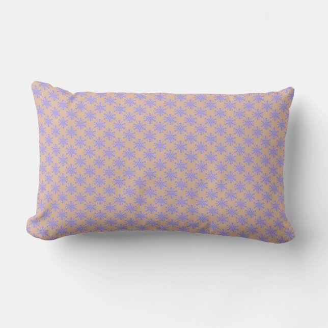 Coussin Rectangle Étoiles pointillées bleues sur taupe (Recto)