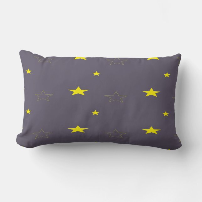 Coussin Rectangle Étoiles sur couleur charbon (Recto)