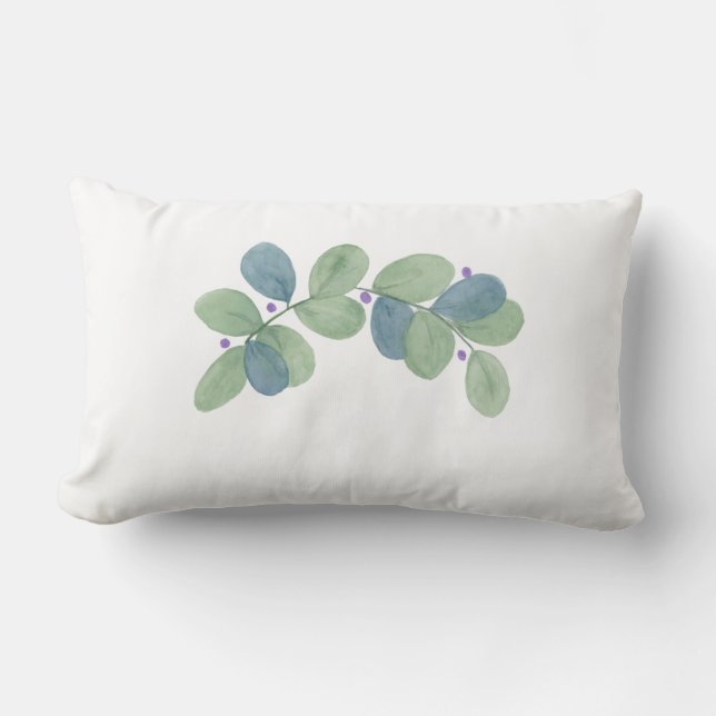 Coussin Rectangle Eucalyptus bleu vert (Recto)